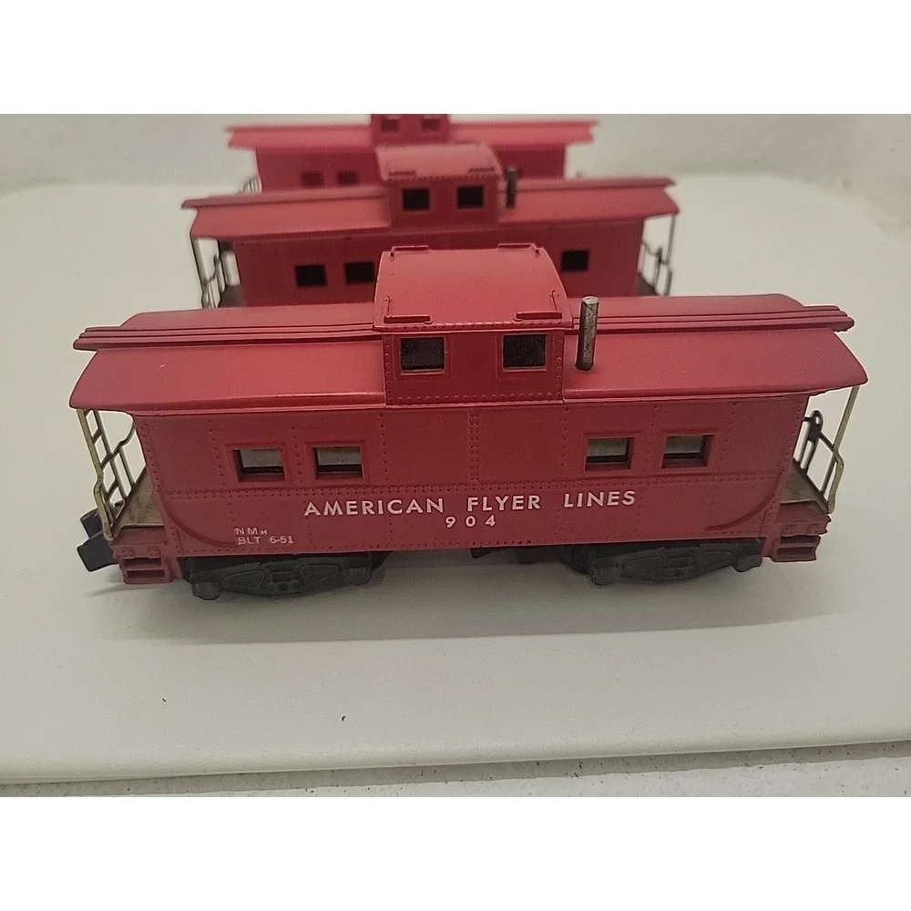 Lot 3 American Flyer 806 904 938 Red Caboose S Gauge Train Cars